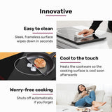 Cooktops & Stoves: EUROCHEF Induction Cooktop, 2000W, 9 Heat Levels, Fast Electric Portable Cooker, Touch Controls with Slider