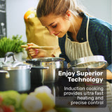 Cooktops & Stoves: EuroChef 30cm 2 Zone Induction Cooktop, 3300W Electric, Touch Controls