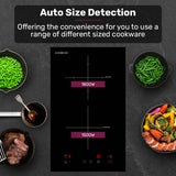 Cooktops & Stoves: EuroChef 30cm 2 Zone Induction Cooktop, 3300W Electric, Touch Controls