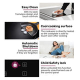 Cooktops & Stoves: EuroChef 30cm 2 Zone Induction Cooktop, 3300W Electric, Touch Controls