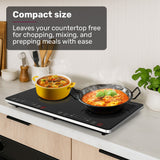 Cooktops & Stoves: EUROCHEF Double Induction Cooktop, 9 Heat Levels, Fast Electric Portable Cooker, Touch Controls, Standard 10A Power Plug