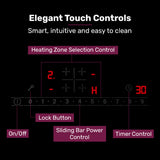 Cooktops & Stoves: EuroChef 60cm 4 Zone Induction Cooktop, 6800W Electric, Touch Controls