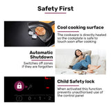 Cooktops & Stoves: EuroChef 60cm 4 Zone Induction Cooktop, 6800W Electric, Touch Controls
