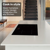 Cooktops & Stoves: EUROCHEF 60cm 4 Zone Induction Cooktop, 7200W Electric, FlexZone Function, Touch Controls