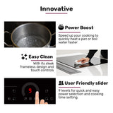 Cooktops & Stoves: EUROCHEF 60cm 4 Zone Induction Cooktop, 7200W Electric, FlexZone Function, Touch Controls