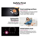 Cooktops & Stoves: EUROCHEF 60cm 4 Zone Induction Cooktop, 7200W Electric, FlexZone Function, Touch Controls