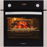 Ovens: EuroChef 60cm Stainless Built-in 70L Grill 8 Function Fan Forced Electric Wall Oven