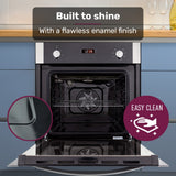 Ovens: EuroChef 60cm Stainless Built-in 70L Grill 8 Function Fan Forced Electric Wall Oven