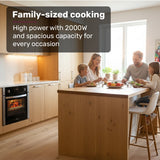 Ovens: EuroChef 60cm Stainless Built-in 70L Grill 8 Function Fan Forced Electric Wall Oven