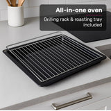 Ovens: EuroChef 60cm Stainless Built-in 70L Grill 8 Function Fan Forced Electric Wall Oven