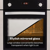 Ovens: EuroChef 60cm Stainless Built-in 70L Grill 8 Function Fan Forced Electric Wall Oven