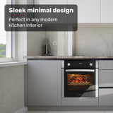 Ovens: EuroChef 60cm Stainless Built-in 70L Grill 8 Function Fan Forced Electric Wall Oven