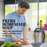 Food Mixers & Blenders: EUROCHEF Soup Maker Blender Smoothie Compact Hot Cold Stainless Steel Mixer