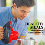 Food Mixers & Blenders: EUROCHEF Soup Maker Blender Smoothie Compact Hot Cold Stainless Steel Mixer