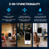 Evaporative Coolers: POLYCOOL 450W 80L Evaporative Air Cooler, Commercial Grade, Remote Control, Fan