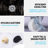 Evaporative Coolers: POLYCOOL 450W 80L Evaporative Air Cooler, Commercial Grade, Remote Control, Fan