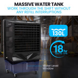 Evaporative Coolers: POLYCOOL 130L 750W Evaporative Air Cooler, Commercial Industrial Grade, Remote Control, Purifier, Fan