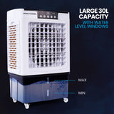 Evaporative Coolers: POLYCOOL 30L Evaporative Air Cooler Portable Industrial Fan, Purifier, Humidifier, Remote Control