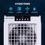 Evaporative Coolers: POLYCOOL 35L 220W Portable Evaporative Air Cooler 24 Hour Timer 4 in 1 Cooling Fan w/ Remote