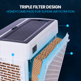 Evaporative Coolers: POLYCOOL 35L 220W Portable Evaporative Air Cooler 24 Hour Timer 4 in 1 Cooling Fan w/ Remote