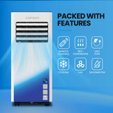 Portable Air Conditioners: CARSON 2.05kW Portable Air Conditioner, Bluetec Edition, Dehumidifier & Fan Mode, Remote Control, 24hr Timer, Sleep Mode