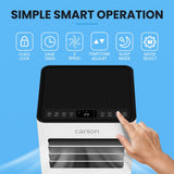 Portable Air Conditioners: CARSON 2.05kW Portable Air Conditioner, Bluetec Edition, Dehumidifier & Fan Mode, Remote Control, 24hr Timer, Sleep Mode