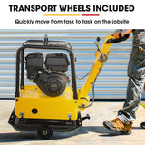 Outdoor Power Equipment: BAUMR-AG 185kg Reversible Vibratory Plate Compactor, Commercial 9HP 270cc, 500x700mm, Wheel Kit, for Sand Soil Gravel Asphalt (BCX-950)