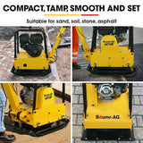 Outdoor Power Equipment: BAUMR-AG 185kg Reversible Vibratory Plate Compactor, Commercial 9HP 270cc, 500x700mm, Wheel Kit, for Sand Soil Gravel Asphalt (BCX-950)