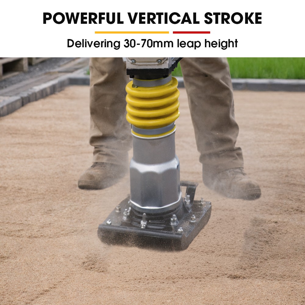 BAUMR-AG BRM-500 64KG Petrol Tamper Rammer Vibratory Plate Compactor, Lightweight, for Soil Sand Gravel Asphalt