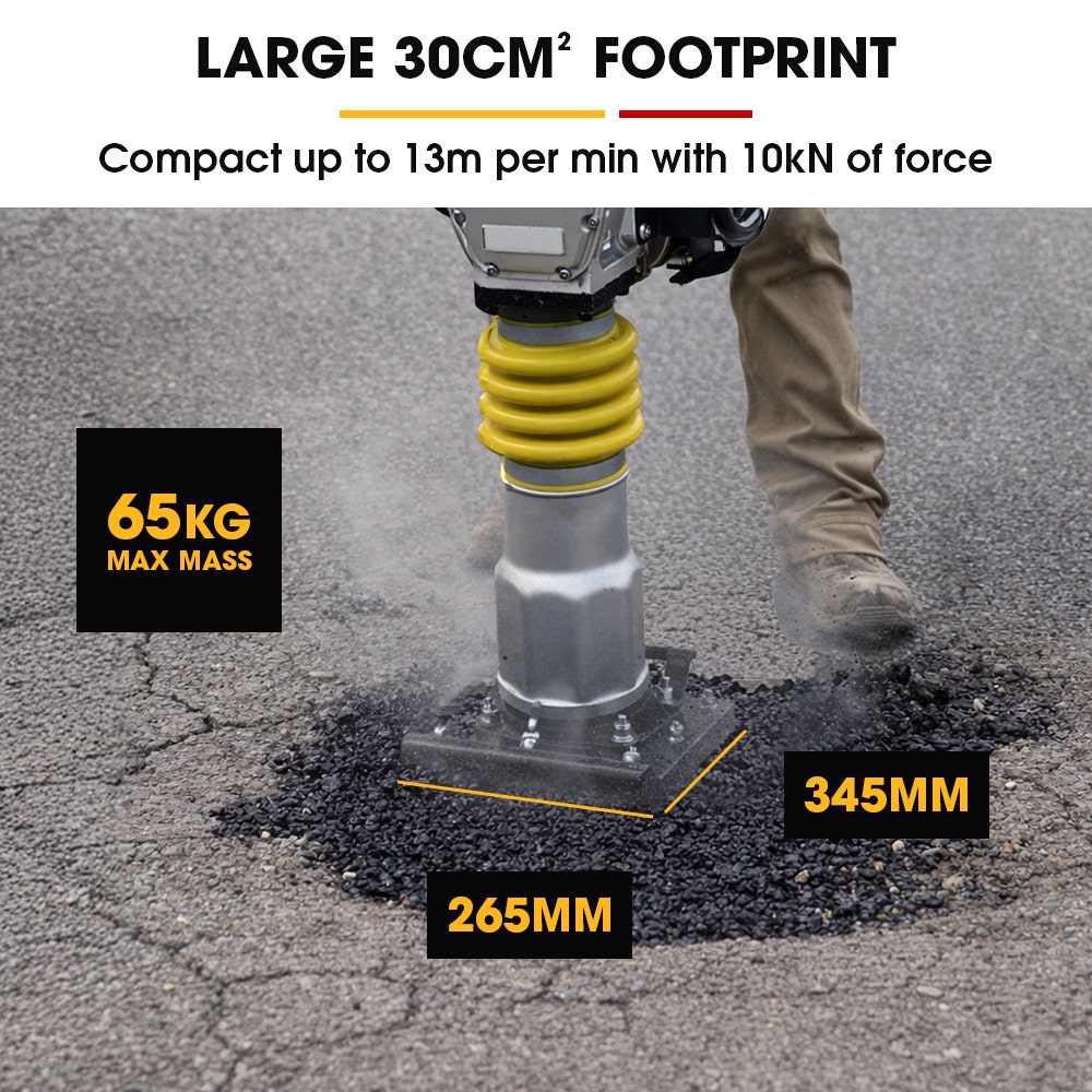 BAUMR-AG BRM-500 64KG Petrol Tamper Rammer Vibratory Plate Compactor, Lightweight, for Soil Sand Gravel Asphalt