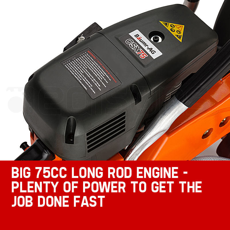Saws: Baumr-AG 75cc Concrete Cut Off Demolition Saw Wet Demo Road Cutter Brick