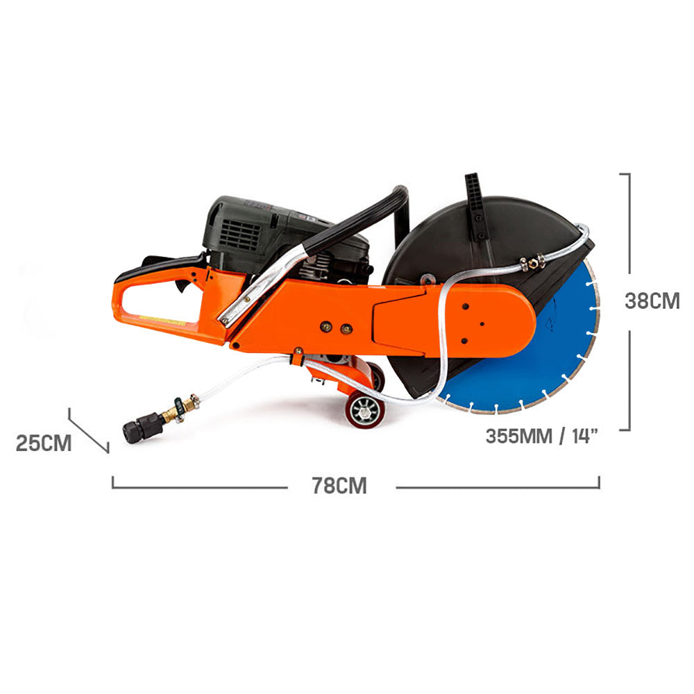Saws: Baumr-AG 75cc Concrete Cut Off Demolition Saw Wet Demo Road Cutter Brick