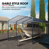 Canopies & Gazebos: SHADE SHIELD Single Carport Shed 3.3 x 6 x 2.9m, Galvanised Steel Frame, Powder Coated Gable Roof, Shelter for Car Caravan Boat Tractor Agricultural