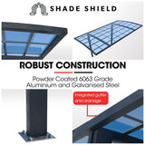 Canopies & Gazebos: SHADE SHIELD Single Cantilever Carport 3.0m x 5.5m x 3.5m, Aluminium Alloy Frame, Polycarbonate Roof, Shelter for Car or Outdoor Living