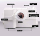 Sewage Pumps: PROTEGE Macerator Pump 800W Commercial 4 Inlet for P-Trap Toilet Upflush Heavy-Duty