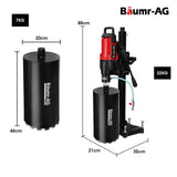 Power Drills & Accessories: BAUMR-AG 3200W 280mm Vertical Stand Core Drill & 202mm Drill Bit Combo, for Demolition Concrete Coring Hole Drilling