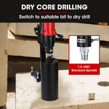 Power Drills & Accessories: BAUMR-AG 3200W 280mm Vertical Stand Core Drill & 202mm Drill Bit Combo, for Demolition Concrete Coring Hole Drilling