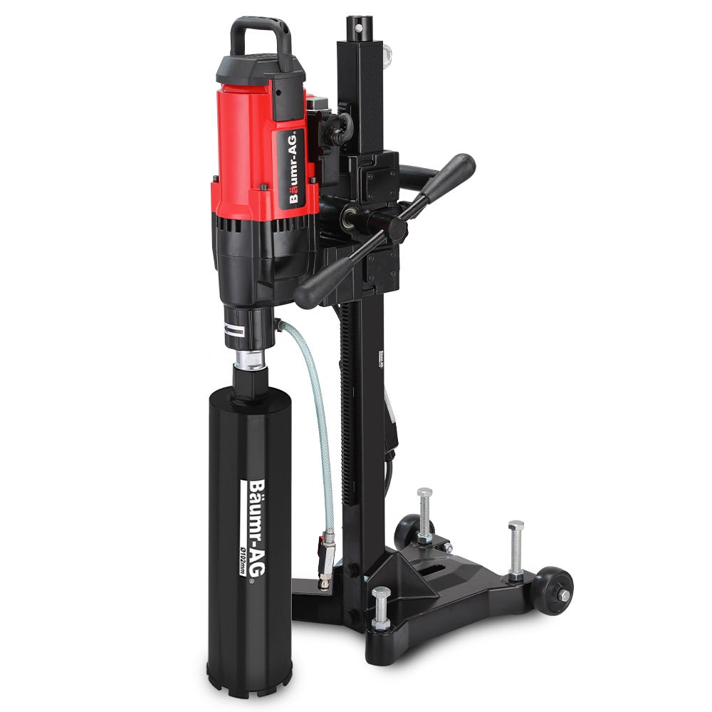 Power Drills & Accessories: BAUMR-AG 3200W 280mm Wet/Dry Core Drill w/ Wheeled Stand & 102mm Bit Combo, for Concrete Coring Hole Drilling
