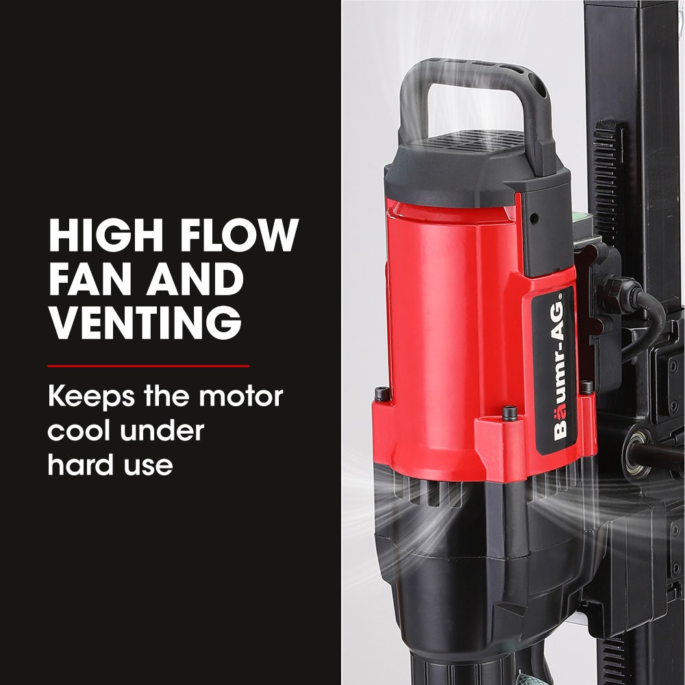 Power Drills & Accessories: BAUMR-AG 3200W 280mm Wet/Dry Core Drill w/ Wheeled Stand & 102mm Bit Combo, for Concrete Coring Hole Drilling