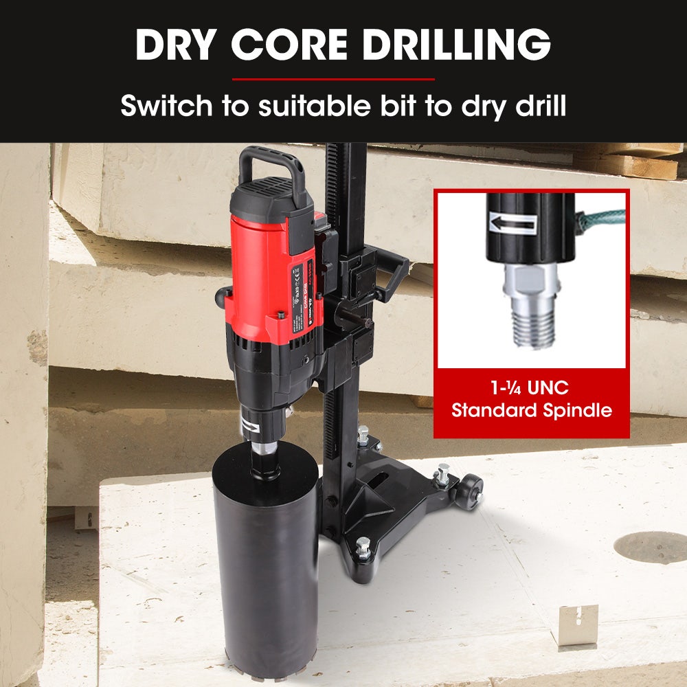 Power Drills & Accessories: BAUMR-AG 3200W 280mm Wet/Dry Core Drill w/ Wheeled Stand & 102mm Bit Combo, for Concrete Coring Hole Drilling