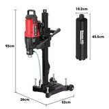 Power Drills & Accessories: BAUMR-AG 3200W 280mm Wet/Dry Core Drill w/ Wheeled Stand & 102mm Bit Combo, for Concrete Coring Hole Drilling