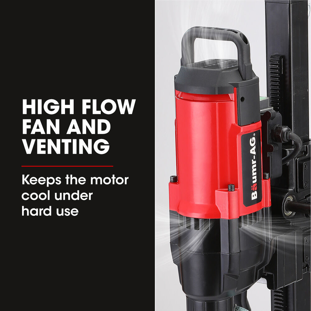 Power Drills & Accessories: BAUMR-AG 3200W 280mm Wet/Dry Core Drill w/ Wheeled Stand & 127mm Bit Combo, for Concrete Coring Hole Drilling