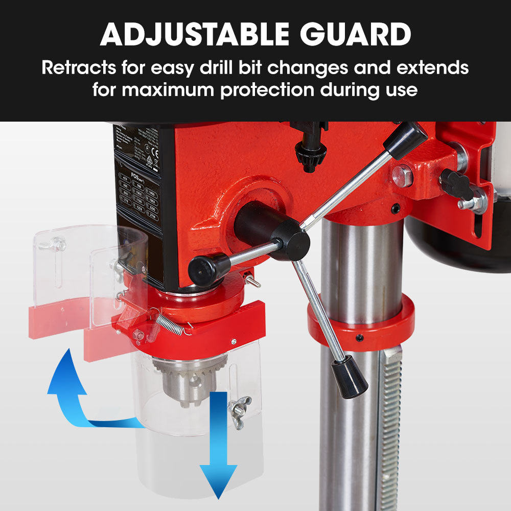 Power Drills & Accessories: Baumr-AG DP15 600W 10" Pedestal Bench Drill Press, 12 Speeds, 16mm Chuck (DP15 II)