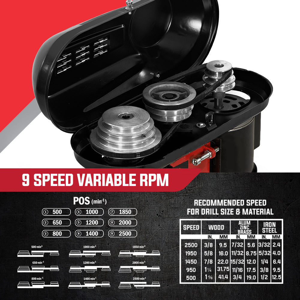 Power Drills & Accessories: Baumr-AG 420W Drill Press Pedestal Benchtop Stand Pillar Variable Speed