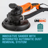 Sanders: UNIMAC 1800W Drywall Sander Plaster Automatic Wall Gyprock Vacuum System