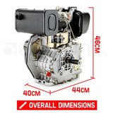 Outdoor Power Equipment: Baumr-AG 7HP DIESEL Stationary Engine 4 Stroke OHV Horizontal Shaft Motor