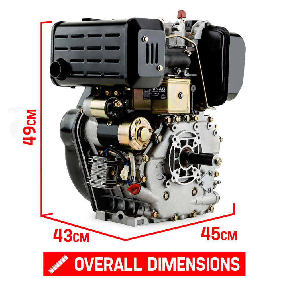 Outdoor Power Equipment: Baumr-AG 10HP Diesel Stationary Engine Electric Start OHV Replacement Motor