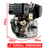 Outdoor Power Equipment: Baumr-AG 10HP Diesel Stationary Engine Electric Start OHV Replacement Motor