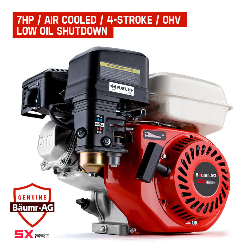 Outdoor Power Equipment: Baumr-AG 7HP Petrol Stationary Engine OHV 4-Stroke Horizontal Shaft Replacement Motor