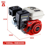 Outdoor Power Equipment: Baumr-AG 7HP Petrol Stationary Engine OHV 4-Stroke Horizontal Shaft Replacement Motor